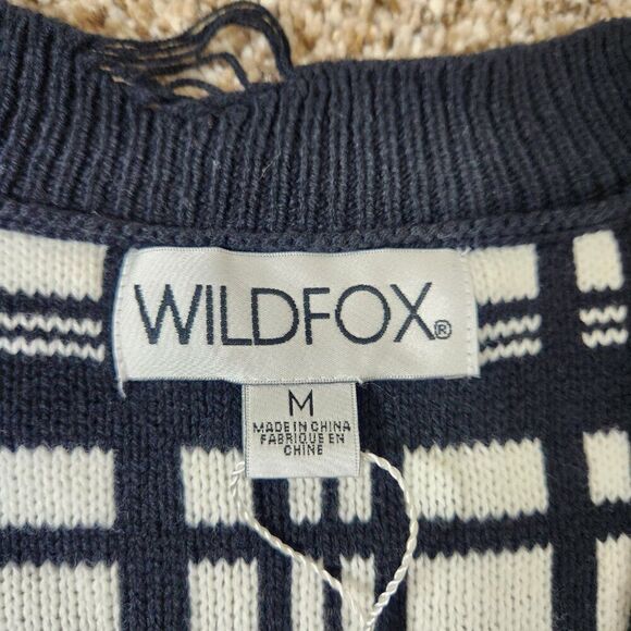 Wildfox Reese Ritzy Fringe Hem Sweater in Black and White NWT Size Medium - Picture 11 of 16